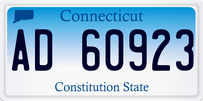 CT license plate AD60923