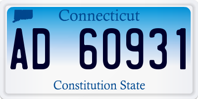 CT license plate AD60931