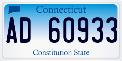 CT license plate AD60933