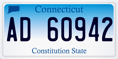CT license plate AD60942