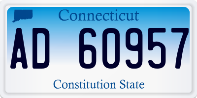 CT license plate AD60957