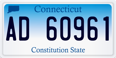 CT license plate AD60961