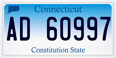 CT license plate AD60997