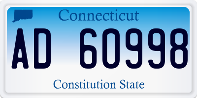 CT license plate AD60998