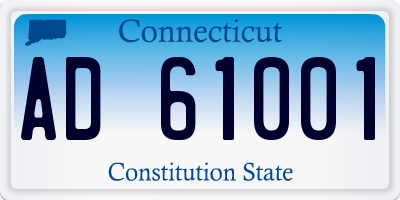 CT license plate AD61001