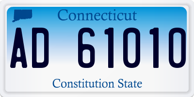 CT license plate AD61010