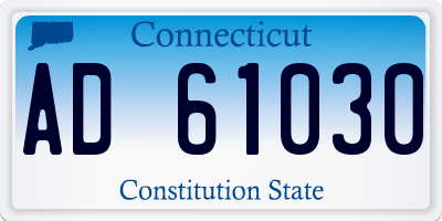 CT license plate AD61030