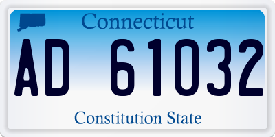 CT license plate AD61032