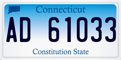 CT license plate AD61033