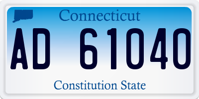 CT license plate AD61040