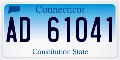 CT license plate AD61041