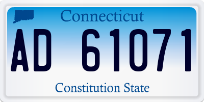 CT license plate AD61071