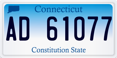 CT license plate AD61077