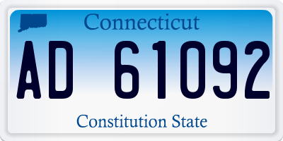 CT license plate AD61092
