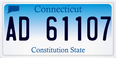 CT license plate AD61107