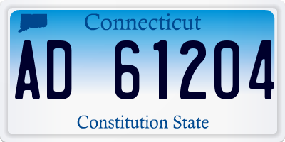 CT license plate AD61204