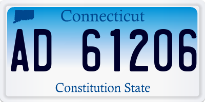 CT license plate AD61206