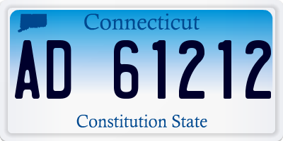 CT license plate AD61212