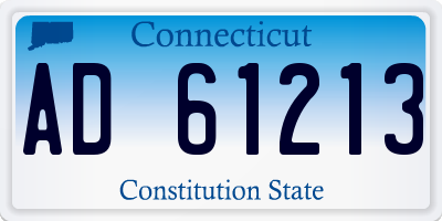 CT license plate AD61213
