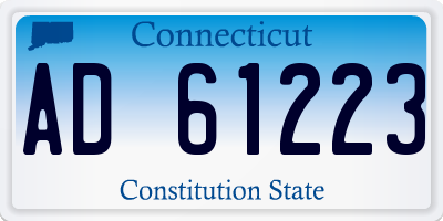 CT license plate AD61223