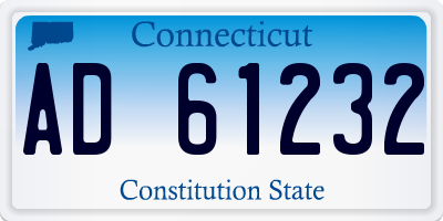 CT license plate AD61232