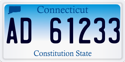 CT license plate AD61233