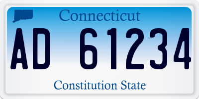 CT license plate AD61234