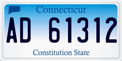 CT license plate AD61312