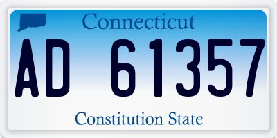 CT license plate AD61357