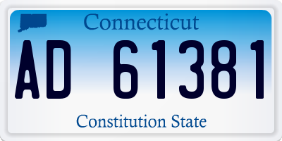 CT license plate AD61381
