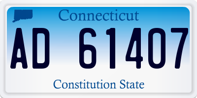 CT license plate AD61407