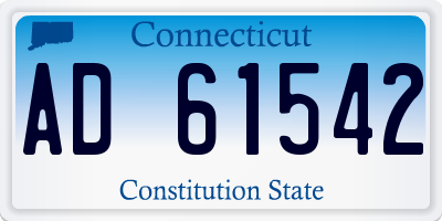 CT license plate AD61542