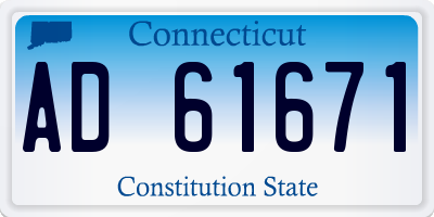 CT license plate AD61671