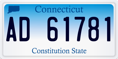 CT license plate AD61781