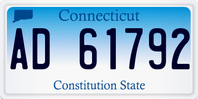 CT license plate AD61792
