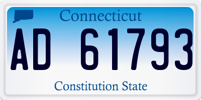 CT license plate AD61793