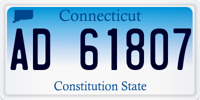 CT license plate AD61807