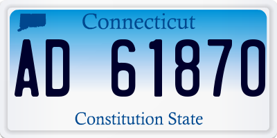 CT license plate AD61870
