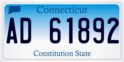 CT license plate AD61892