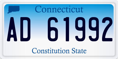 CT license plate AD61992