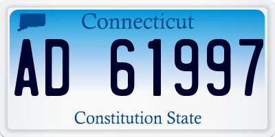 CT license plate AD61997