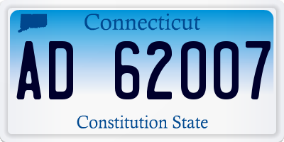 CT license plate AD62007