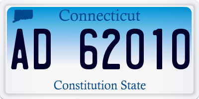 CT license plate AD62010