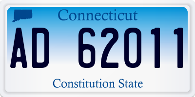 CT license plate AD62011