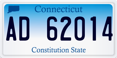 CT license plate AD62014