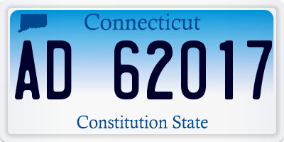 CT license plate AD62017