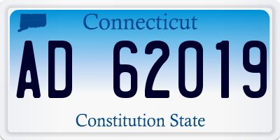 CT license plate AD62019