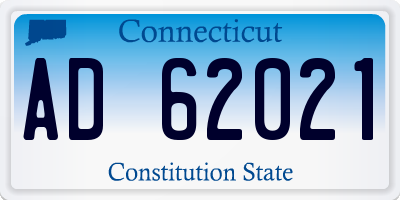 CT license plate AD62021