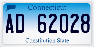 CT license plate AD62028