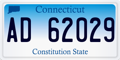 CT license plate AD62029